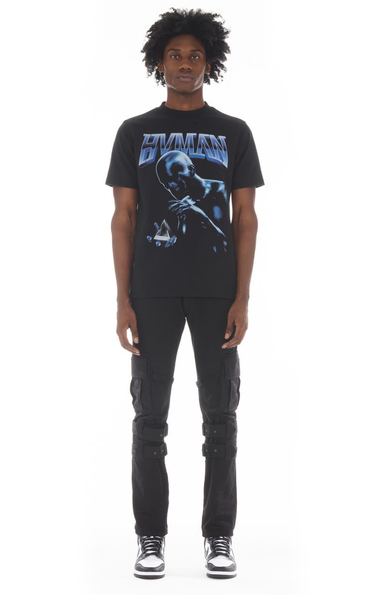 HVMAN Novelty Graphic Print Cotton T-Shirt, Alternate, color, Black