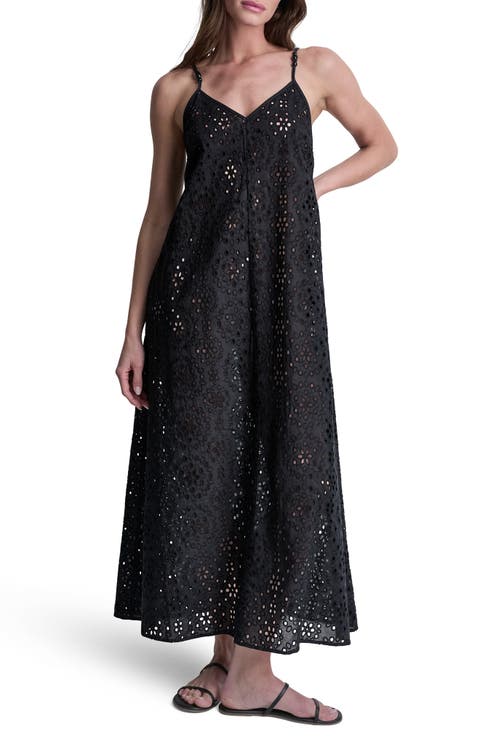 Eyelet V-Neck Cover Up Maxi Dress