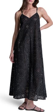 DKNY Eyelet V-Neck Cover Up Maxi Dress