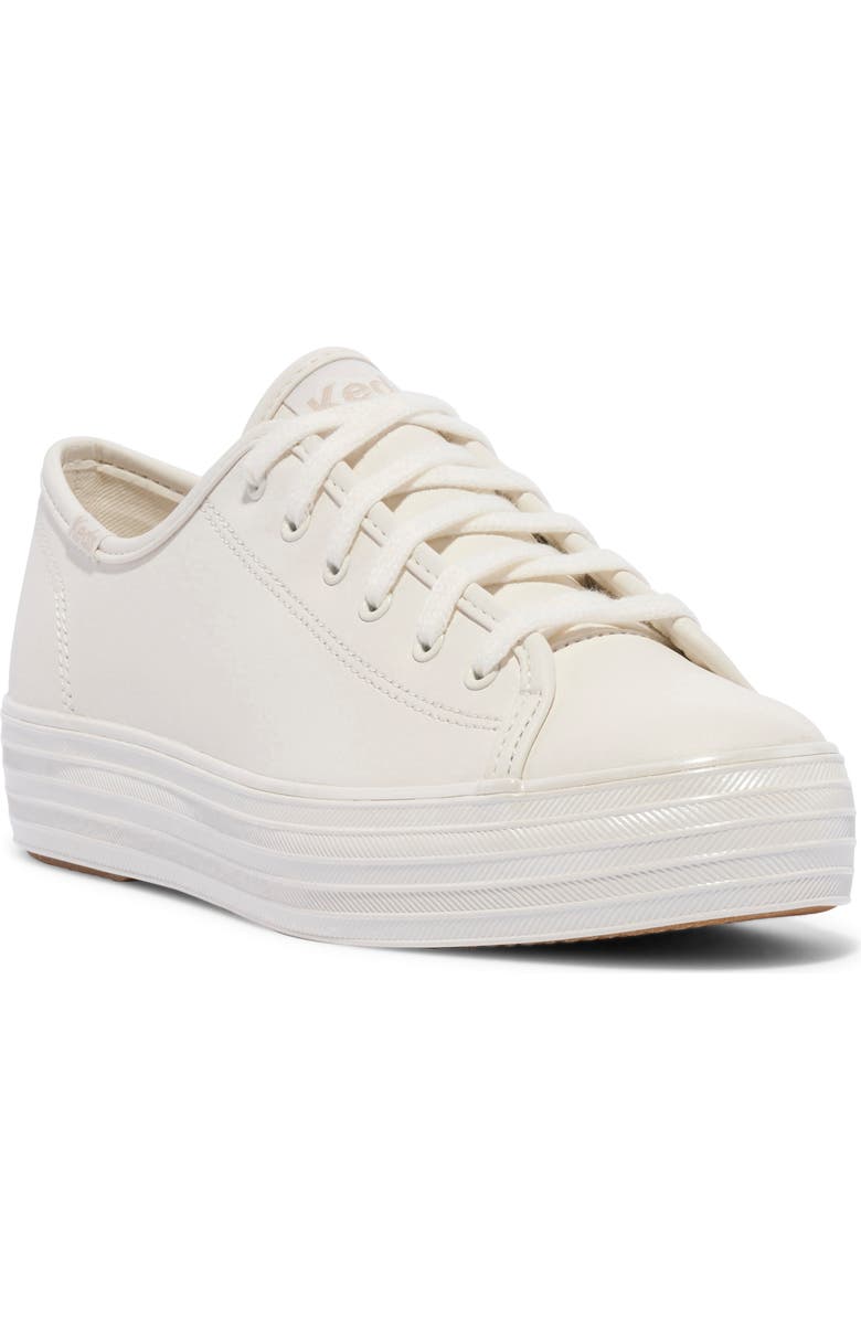 Keds<sup>®</sup> Triple Kick Platform Sneaker, Main, color, Off White Leather