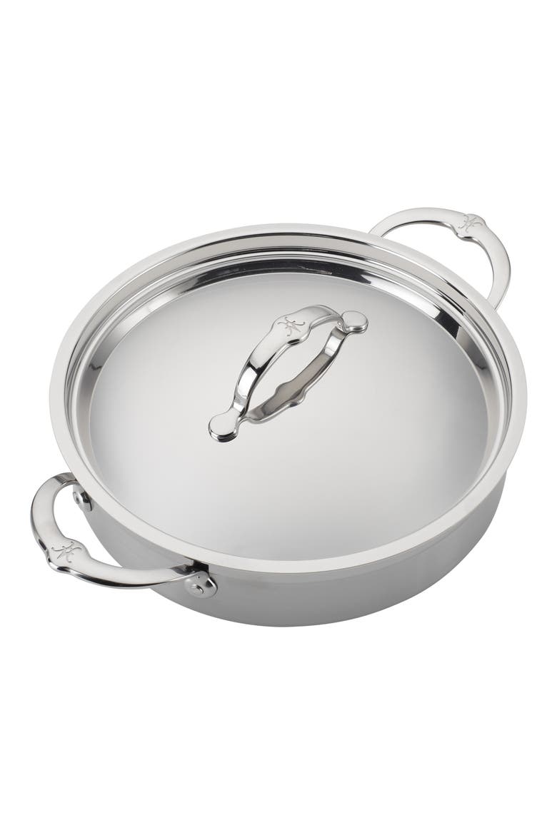 ProBond 3.5-Quart Sauteuse Pan with Lid, Alternate, color, STAINLESS STEEL
