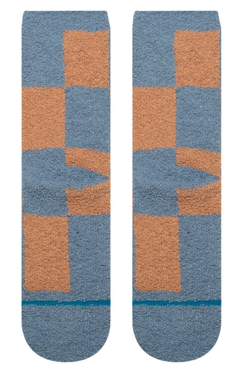 Stance Patchwork Cozy Crew Socks, Alternate, color, Seablue