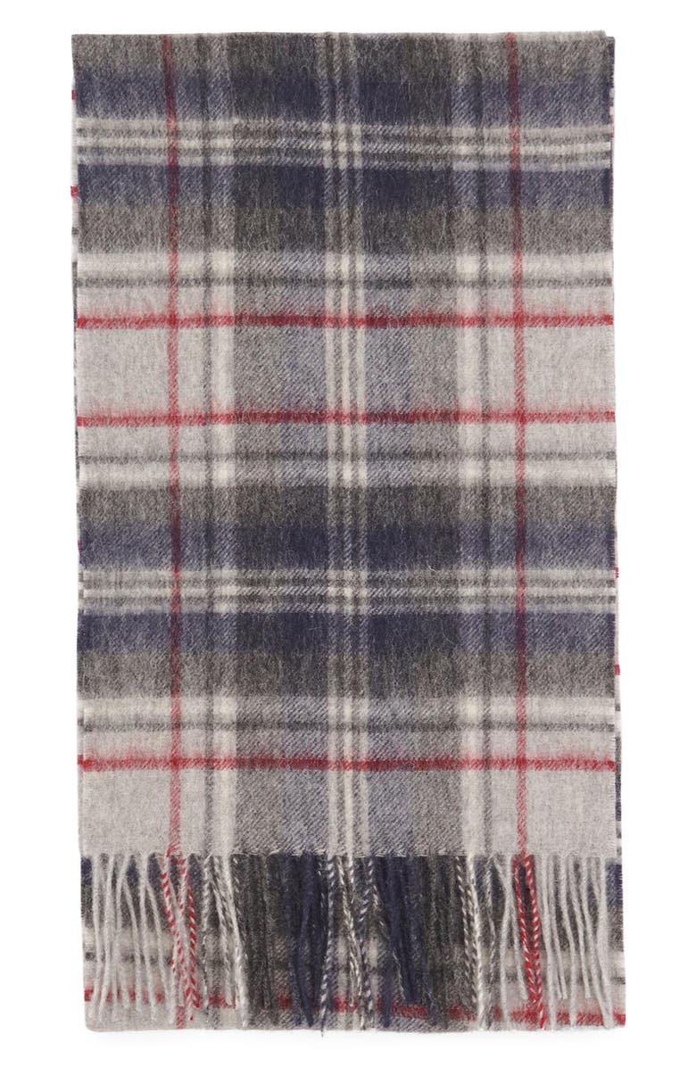 Barbour New Check Tartan Wool & Cashmere Scarf, Alternate, color, 