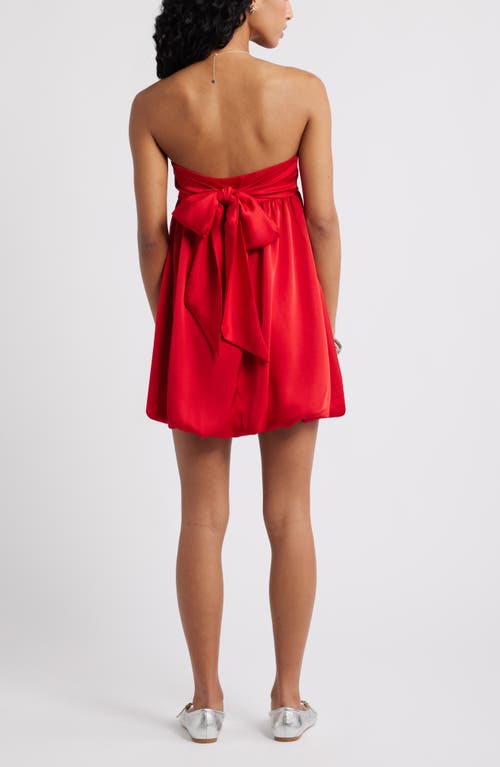 Bp. Satin Bow Back Bubble Minidress In Red