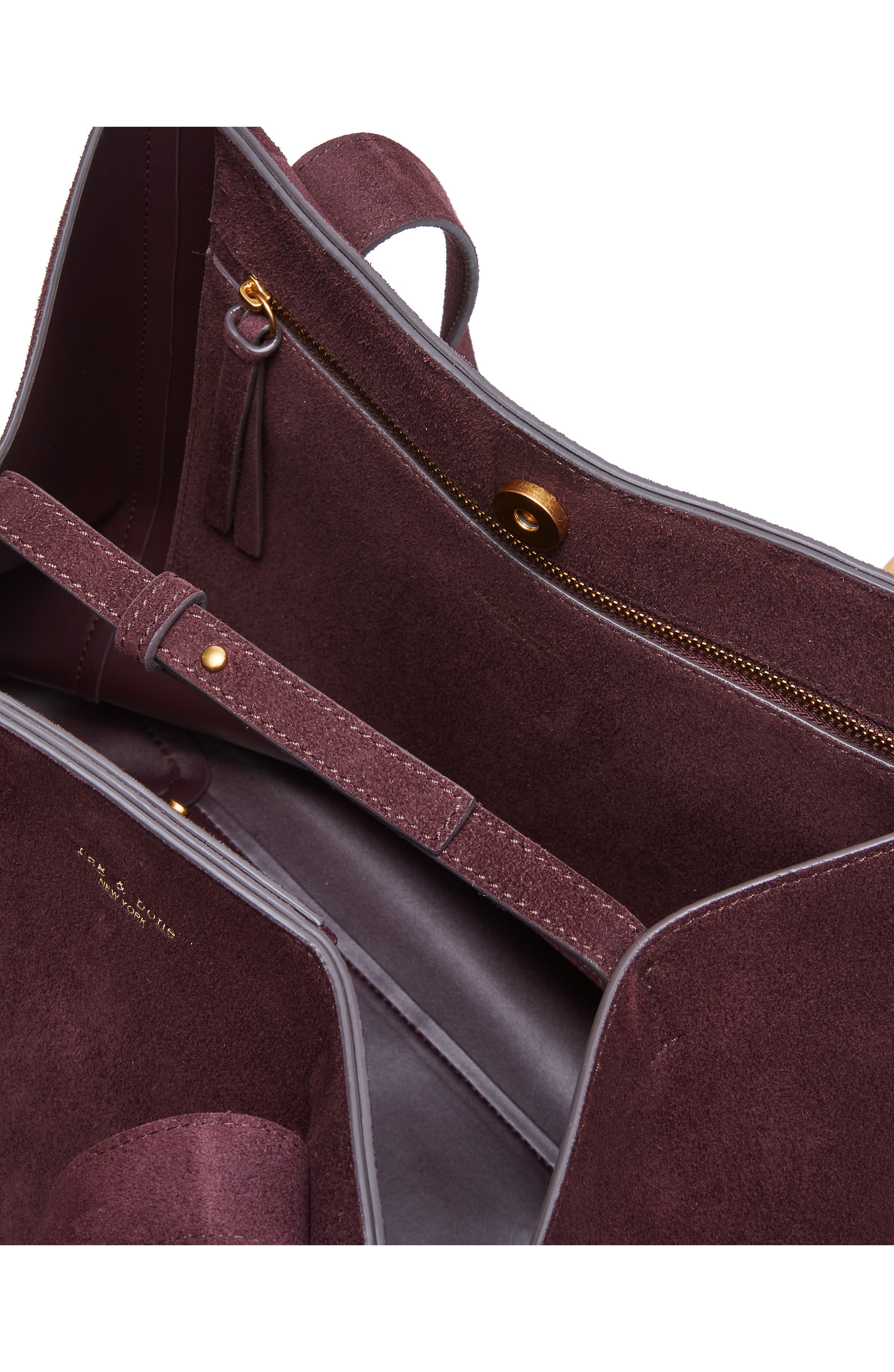 Parker Suede Tote, Alternate, color, BLACKBERRY