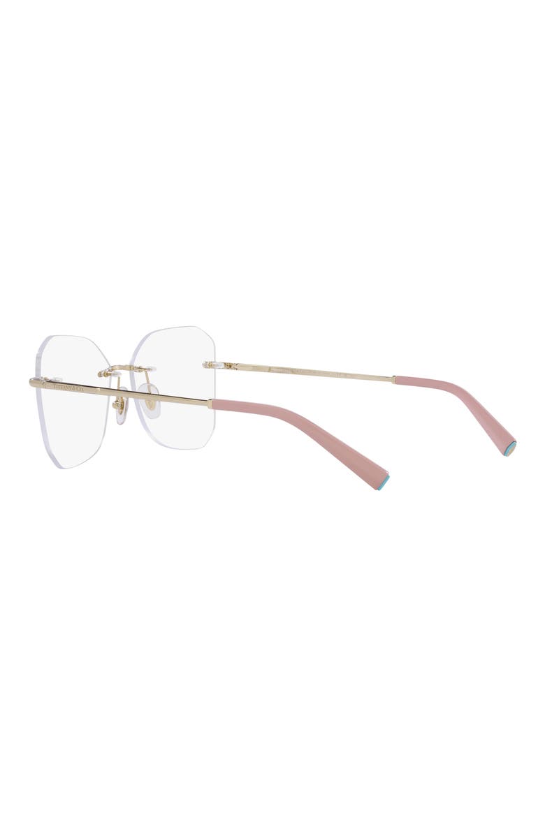 55mm Rimless Irregular Optical Glasses, Alternate, color, PALE GOLD