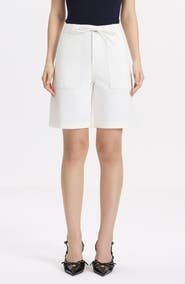 Bayeas Drawstring High Waist Denim Bermuda Shorts