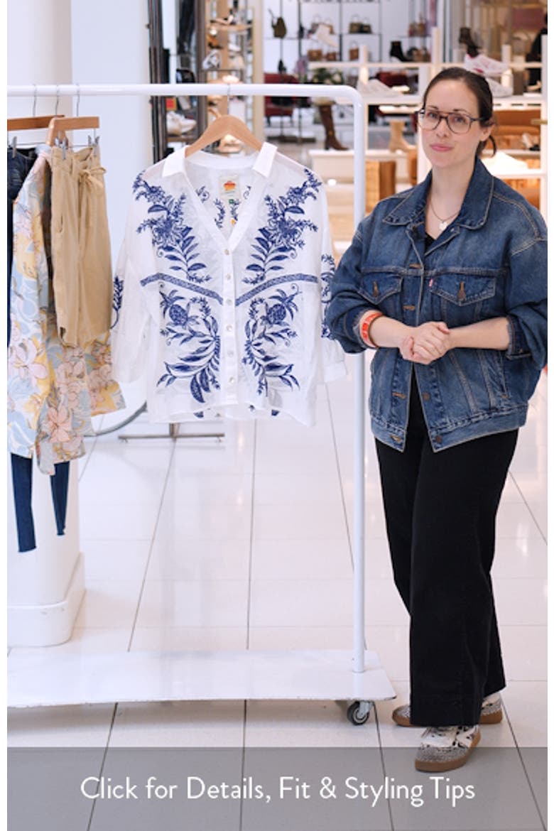 Nina Embroidery Open Stitch Cotton Cover-Up Top video