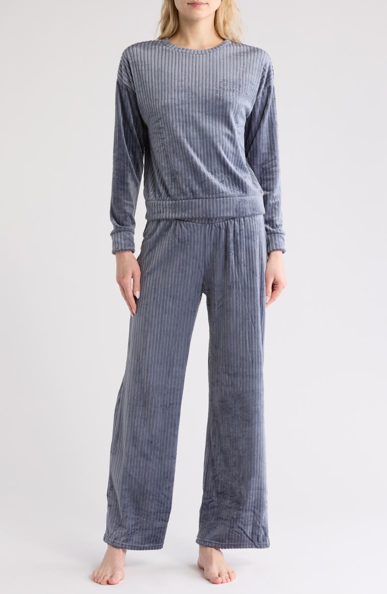 Danskin Ribbed Velour Long Sleeve Top & Pants Pajamas, Main, color,