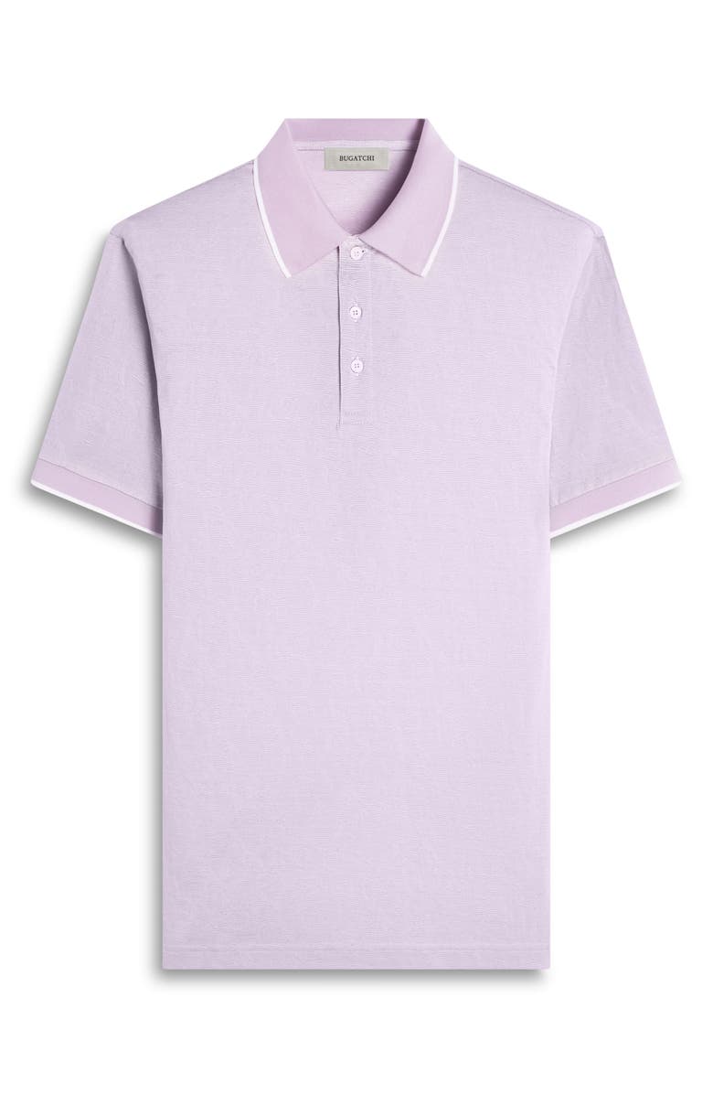Bugatchi Tipped Piqué Cotton Polo, Alternate, color, Lilac
