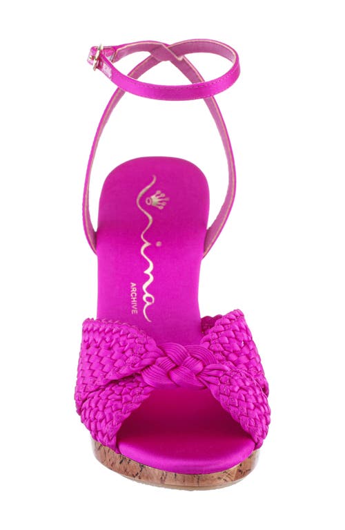 Nina Empire Ankle Strap Sandal In Magenta