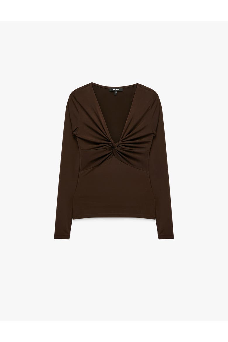 V Neck T-Shirt, Alternate, color, BROWN