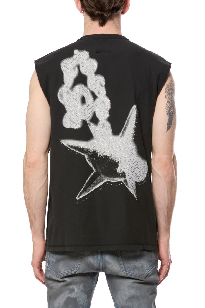 Textured Sleeveless Cotton Top, Alternate, color, BLACK