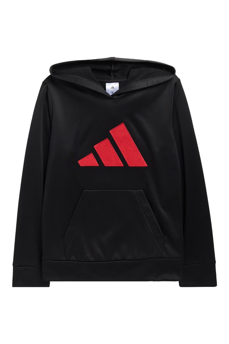 Kids' Logo Fleece Hoodie, Main, color, BLACK