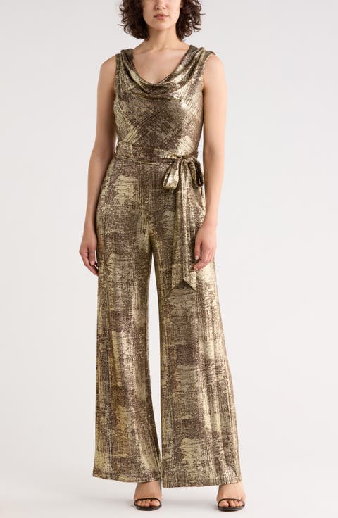 Foiled Jersey Jumpsuit