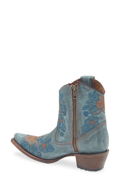 G Circle G Flower Embroidery Western Boot In Blue