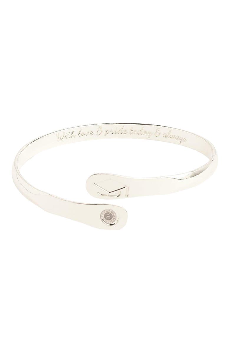 Hollywood Sensation Graduation Bracelet  Engraved With Love & Pride Today & Always, Alternate, color, Silver