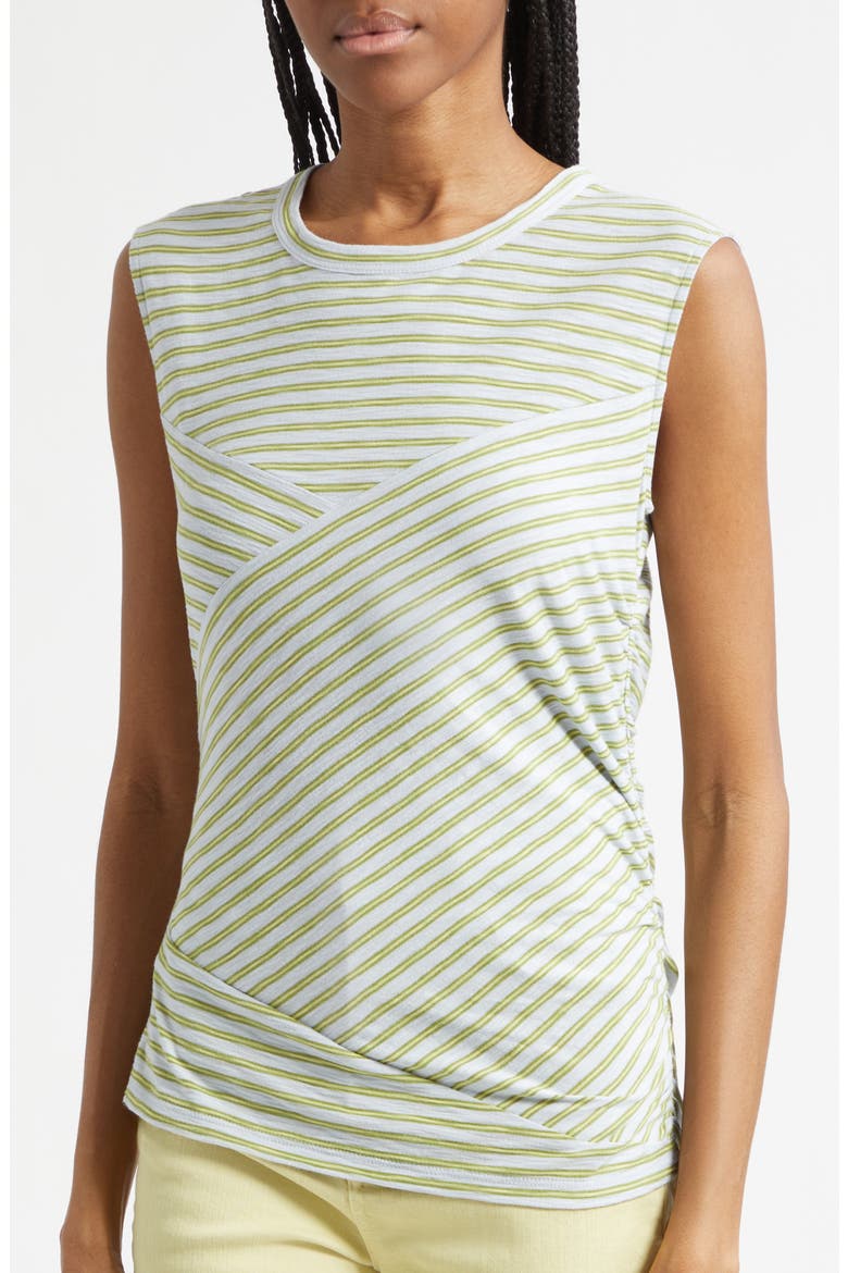 Johana Stripe Side Ruched T-Shirt, Alternate, color, BANDED STRIPE