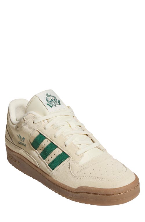 Adidas Originals Adidas Forum Low Basketball Sneaker In Warm Vanilla/dark Green/ivory