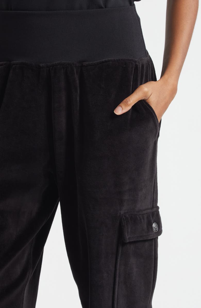 Cinq à Sept Giles Velour Ankle Pants, Alternate, color, Black