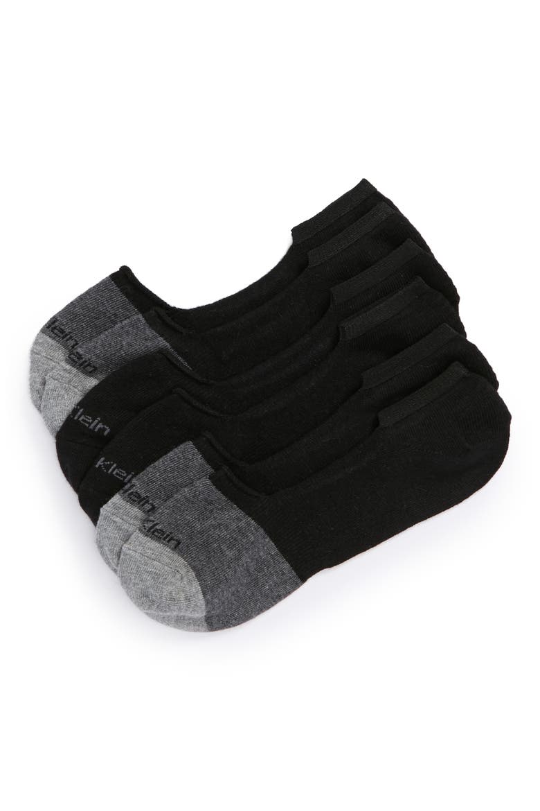 3-Pack No-Show Socks, Main, color, BLACK/ CHARCOAL HEATHER