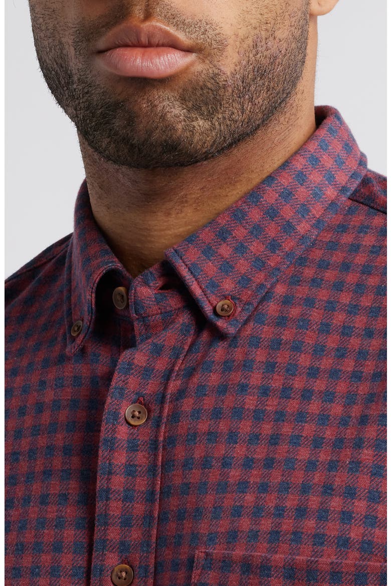 Coastline Knit Button-Down Shirt, Alternate, color, NAVY RED GINGHAM