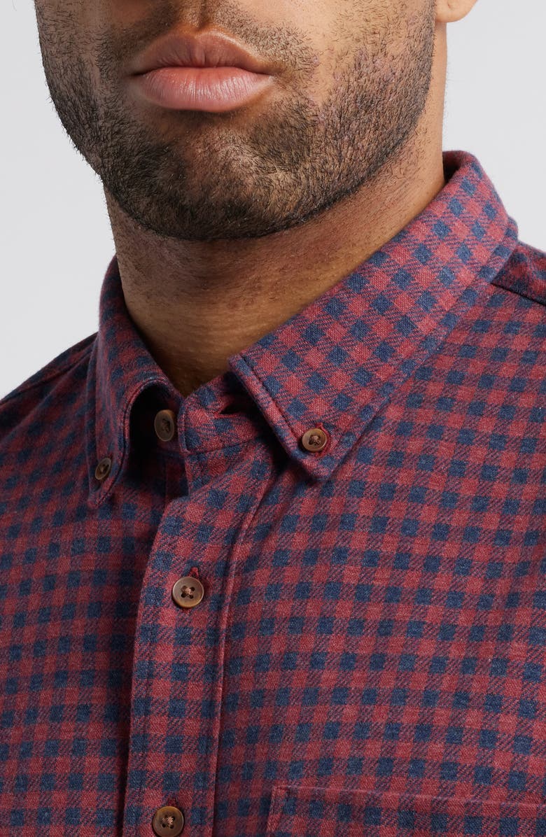 Faherty Coastline Knit Button-Down Shirt, Alternate, color, Navy Red Gingham