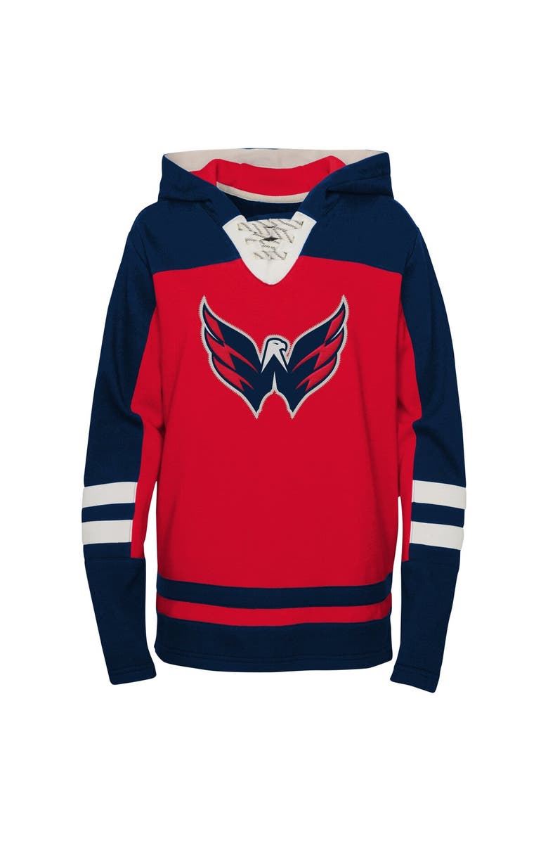 Outerstuff Preschool Red Washington Capitals Ageless Revisited Lace-Up V-Neck Pullover Hoodie, Alternate, color, 