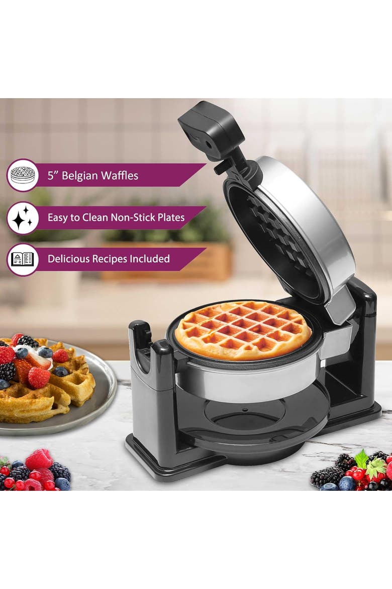 Electric Belgian Waffle Maker, Alternate, color, Silver