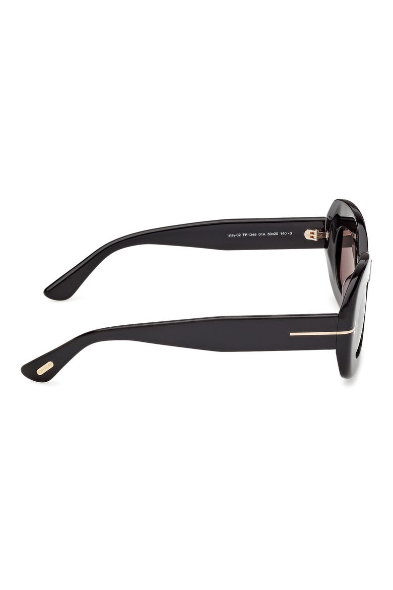 Islay 50mm Small Rectangular Sunglasses, Alternate, color, SHINY BLACK / SMOKE