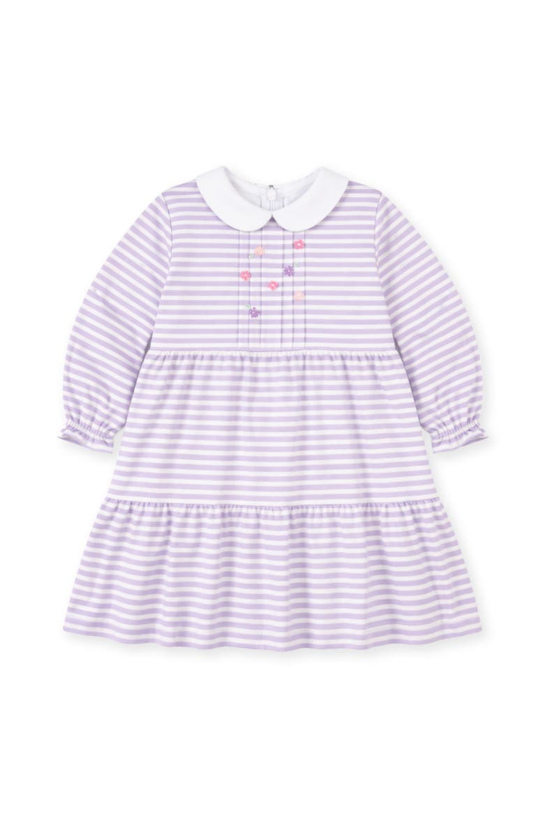 Stripe Knit Dress with Embroidered Flowers, Main, color, Lavender & White Stripe