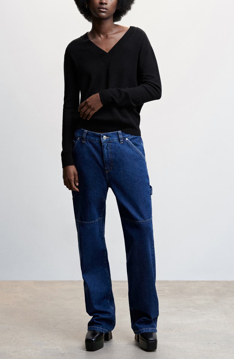 MANGO V-Neck Wool Sweater, Alternate, color,