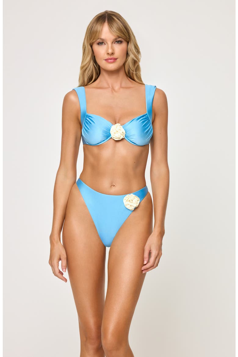 Stella Rose Appliqué Bikini Top, Alternate, color, SEA SPRAY / CREAM