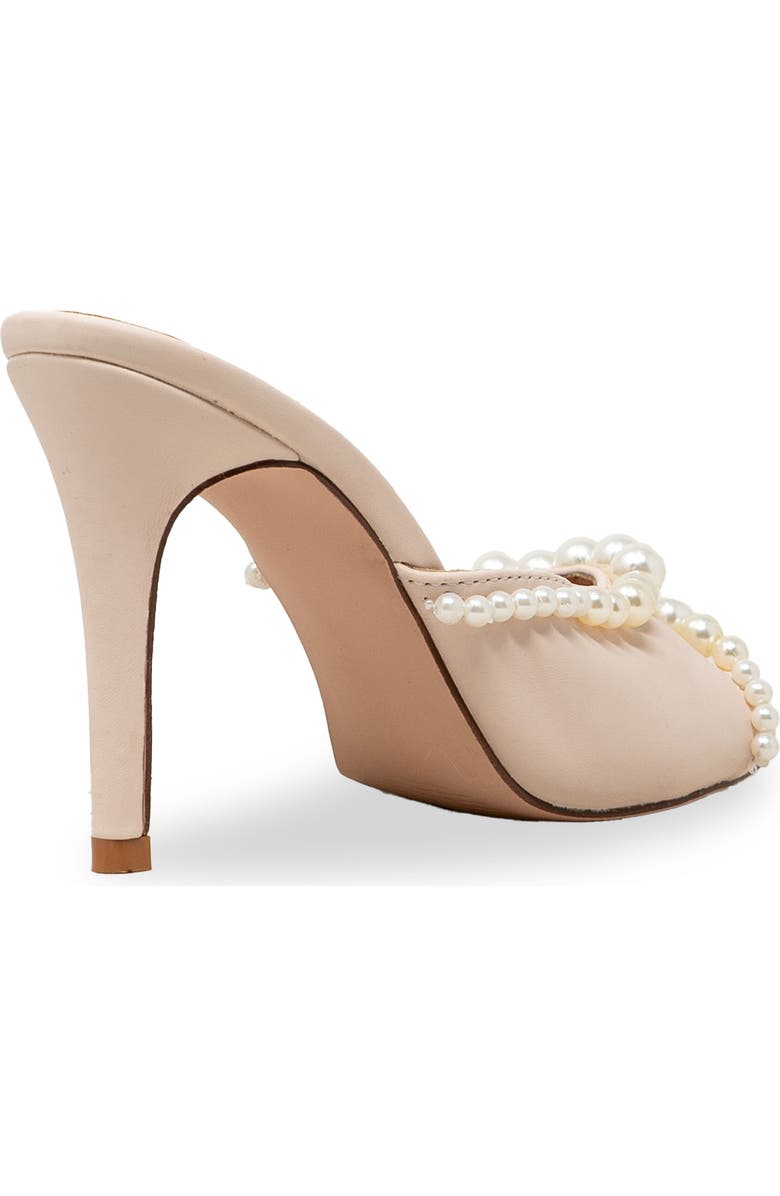 CHASE AND CHLOE Faux Pearl Embellished Sandal, Alternate, color, Beige