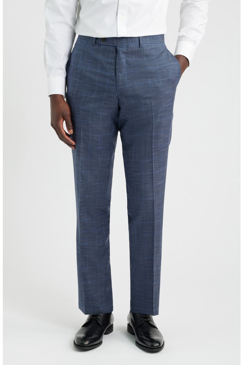 250th Capsule Mason Regular Fit Blue Mélange Windowpane Check Wool & Silk Suit, Alternate, color, MID BLUE