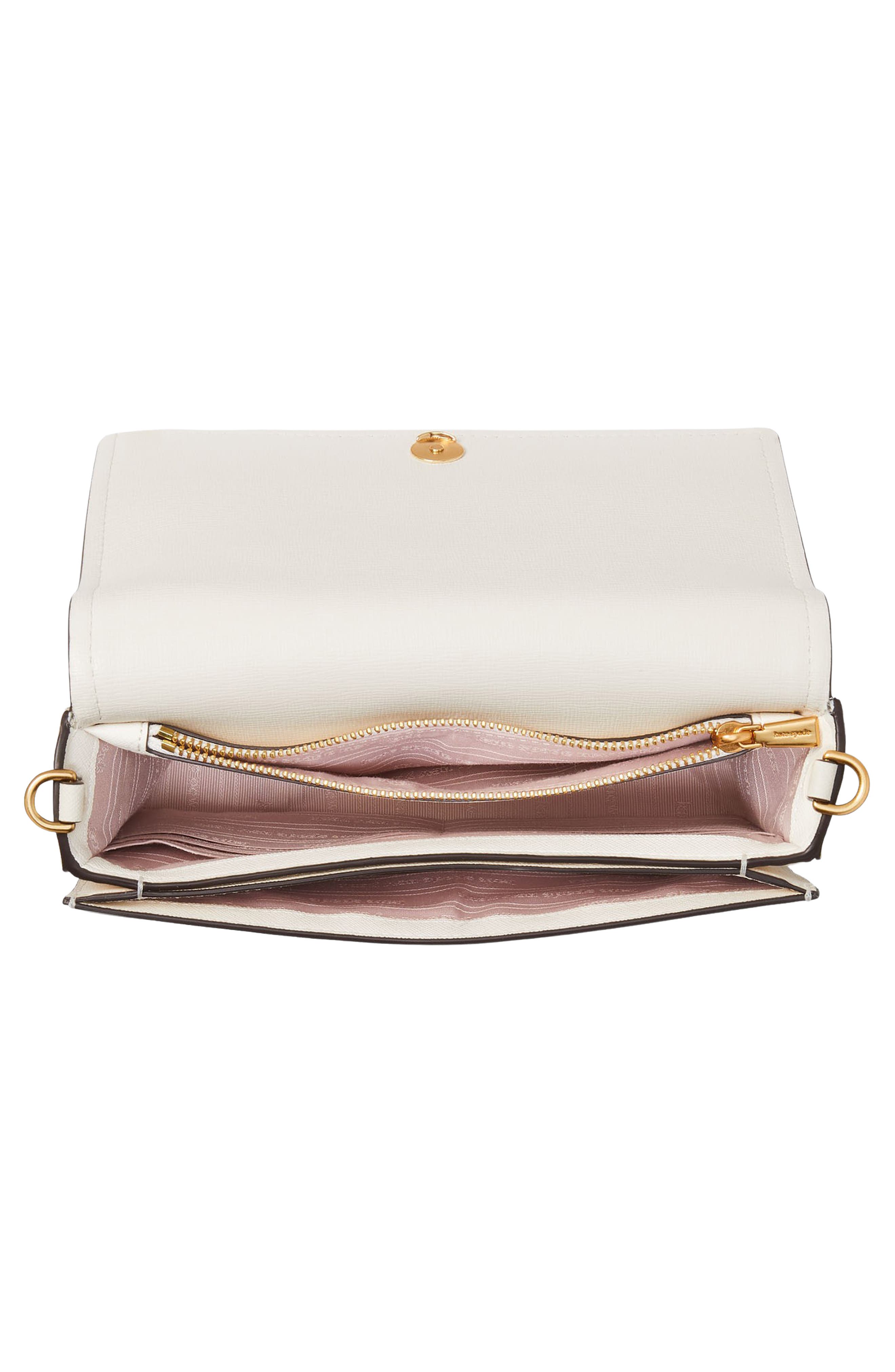 floral appliqué leather crossbody bag, Alternate, color, CREAM MULTI