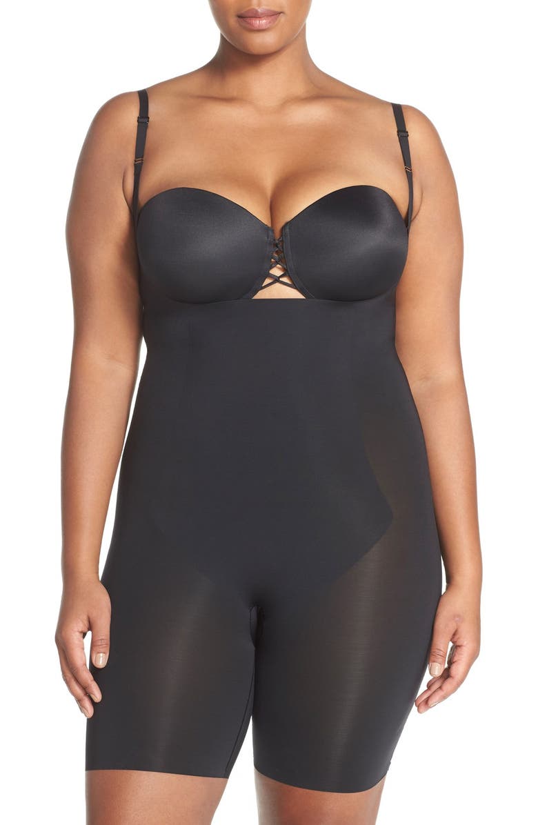 SPANX<sup>®</sup> Thinstincts Open Bust Mid-Thigh Bodysuit, Main, color, 