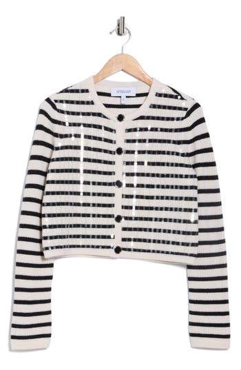 Derek Lam 10 Crosby Nebula Sequin Cardigan In White