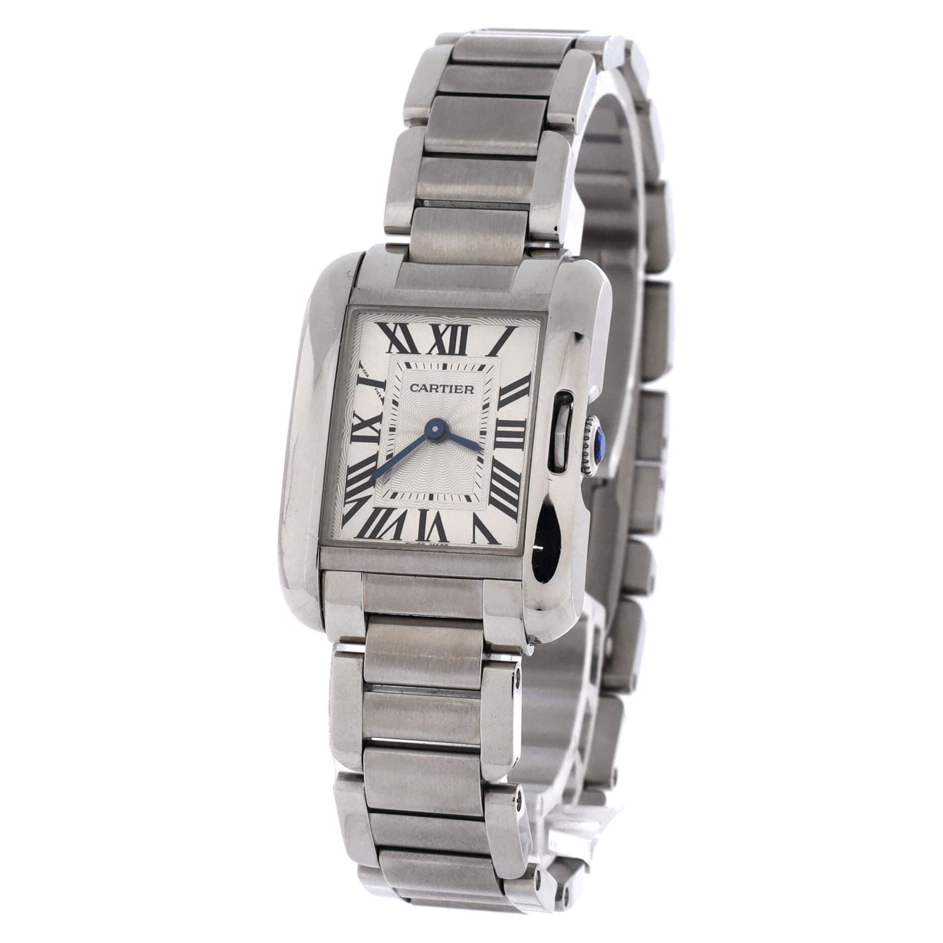 Tank Anglaise Quartz Watch Stainless Steel 23, Alternate, color, Metallic Silver