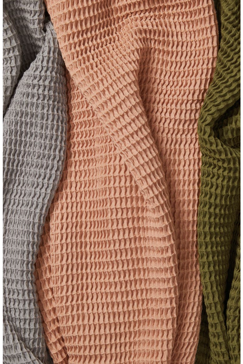 Organic Cotton Waffle Knit Throw Blanket, Alternate, color, PETAL