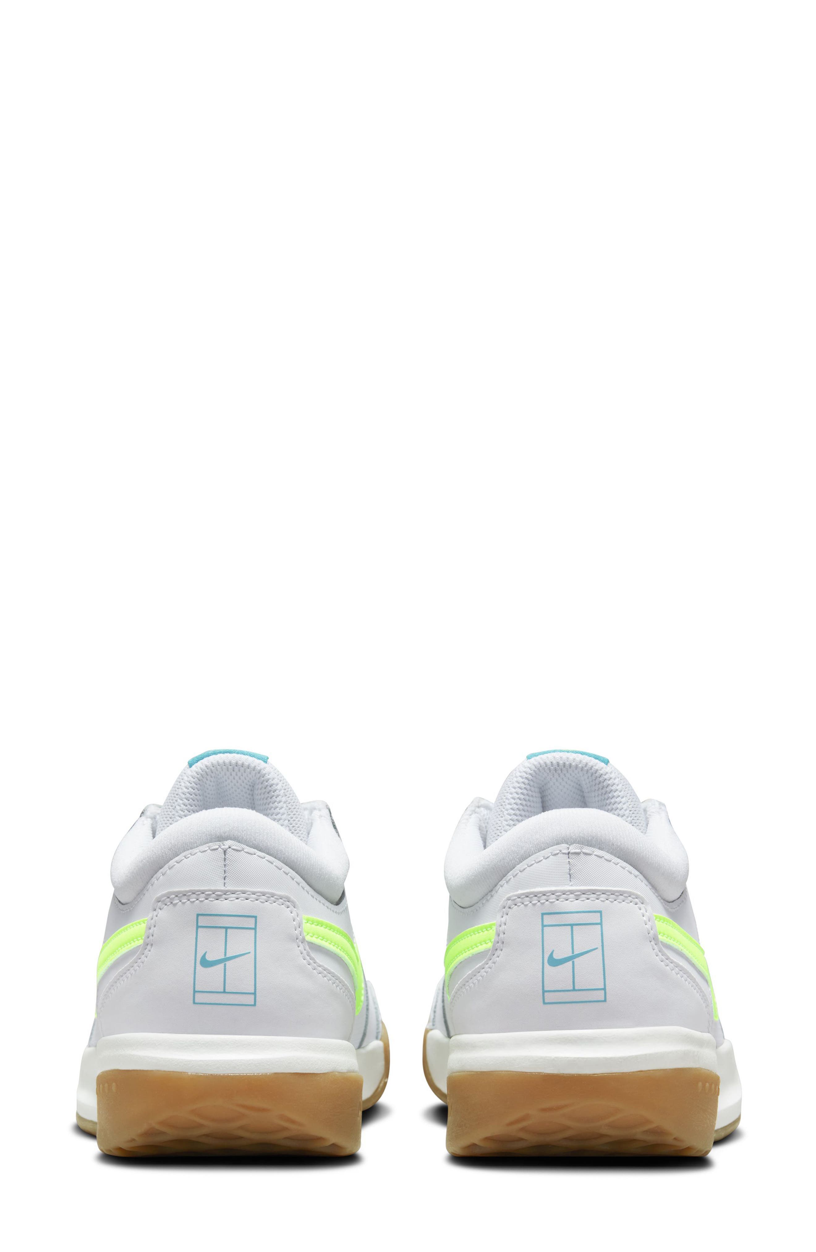 Nike Court Air Zoom Lite 3 Tennis Shoe, Alternate, color, White/ Teal/ Brown/ Lime
