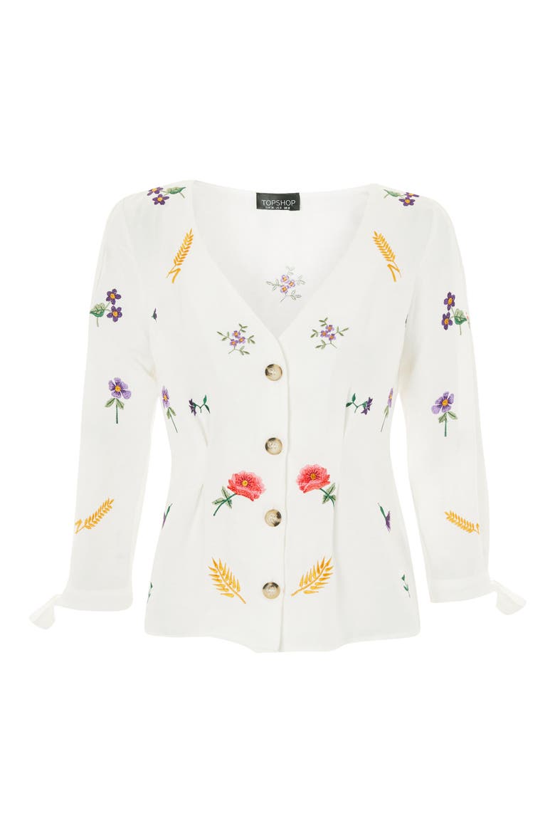 Field Embroidered Floral Blouse, Alternate, color, IVORY