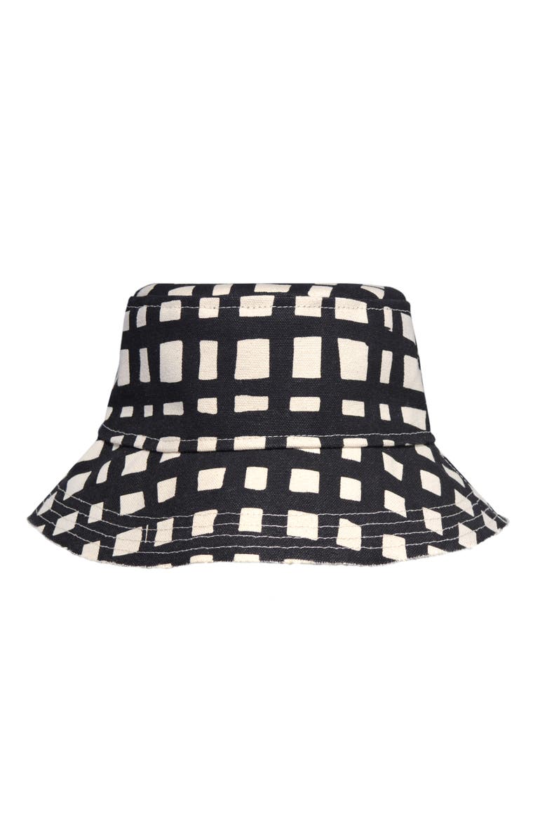 Dance Happy Grid Bucket Hat, Main, color, Black