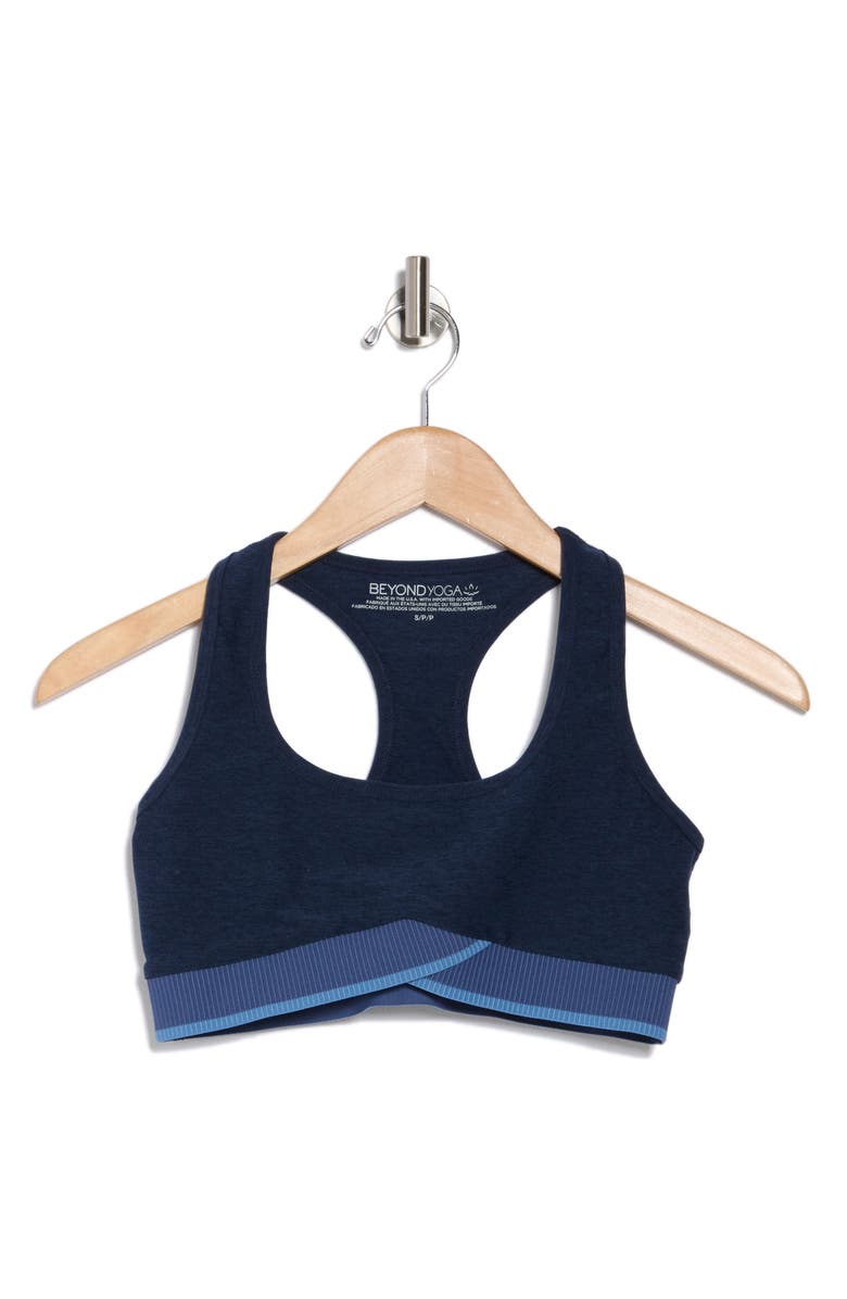 Beyond Yoga Space Dye in the Mix Racerback Sports Bra, Alternate, color, Nocturnal Navy