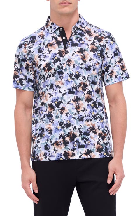 Hendrix Digital Floral Print Pima Cotton Polo