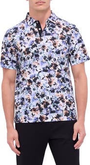 Bugatchi Hendrix Digital Floral Print Pima Cotton Polo