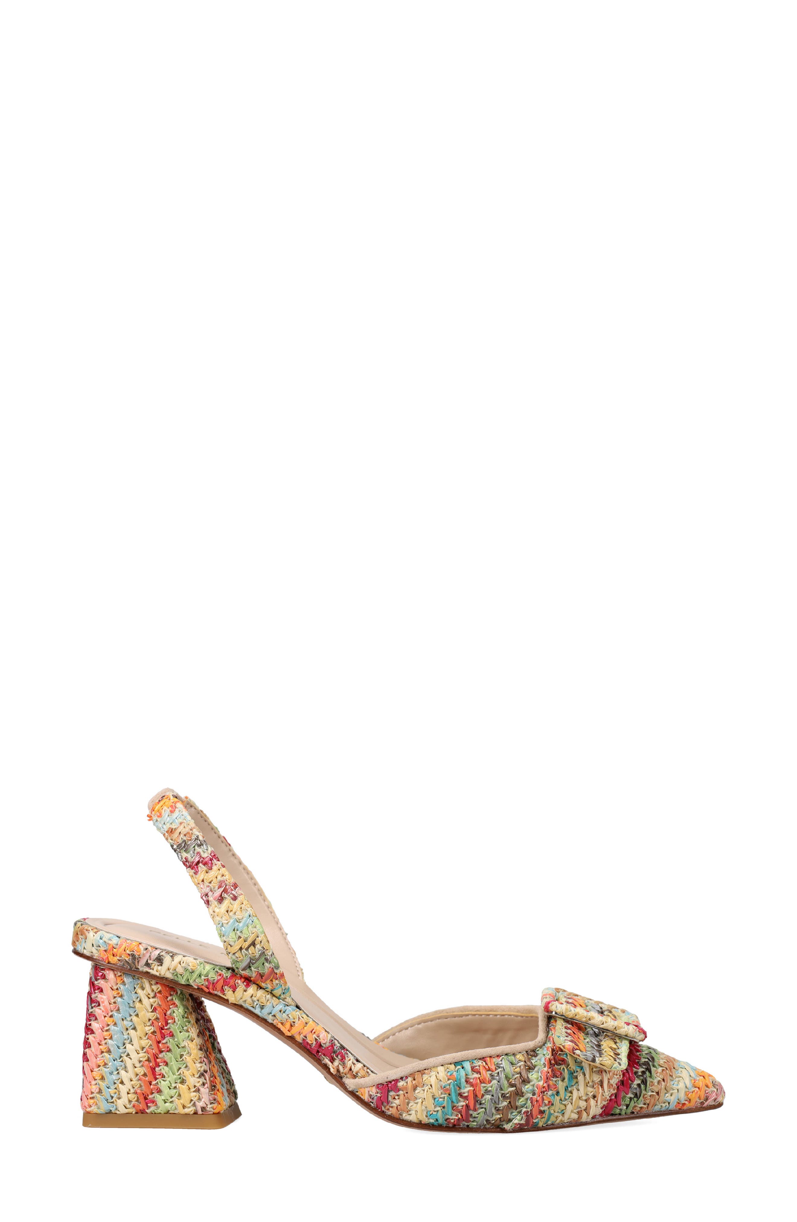 Pelle Moda Imia Slingback Pointed Toe Pump, Alternate, color, Beige Multi