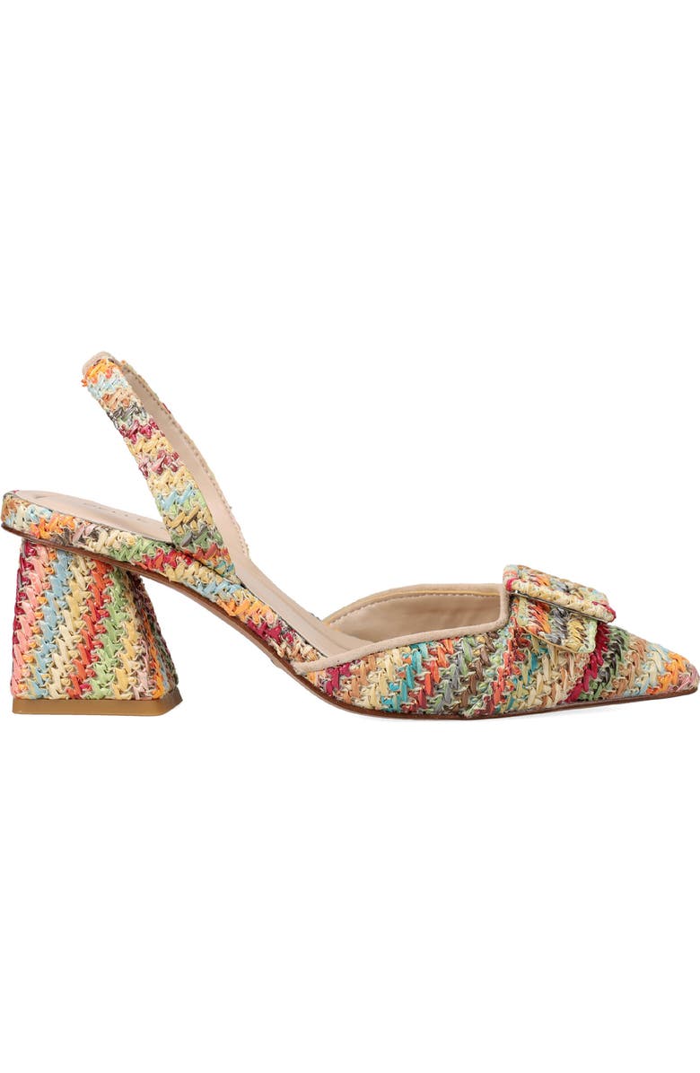 Pelle Moda Imia Slingback Pointed Toe Pump, Alternate, color, Beige Multi