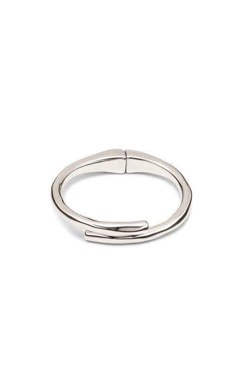 Unode50 Sterling Silver-plated Tubular Shaped Bangle Bracelet In Silver