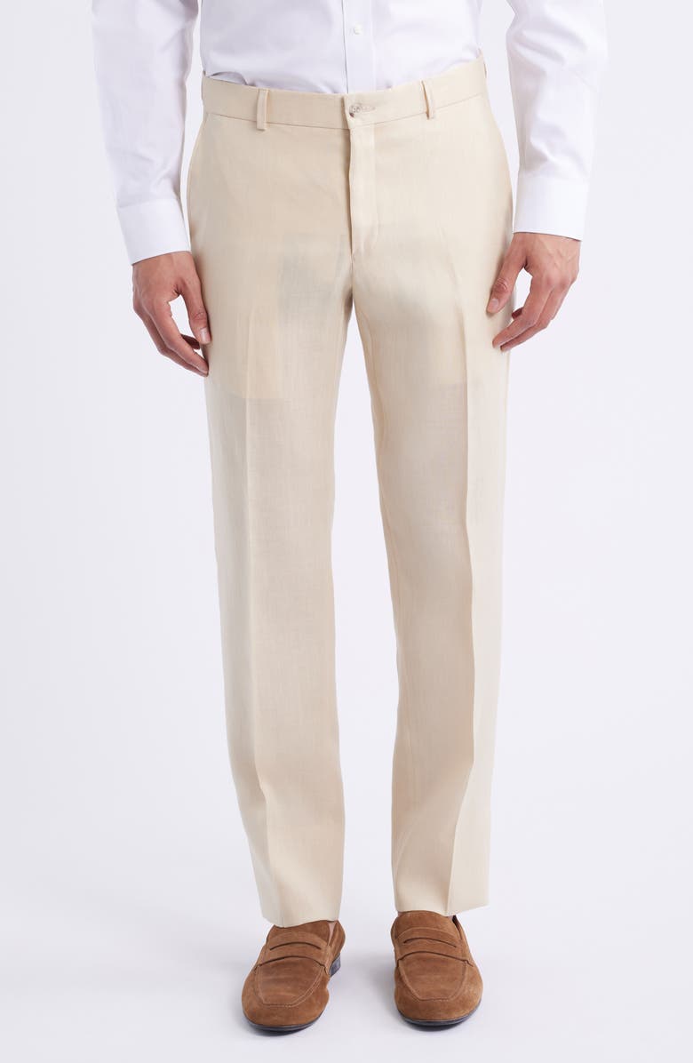 Berle Flat Front Linen Pants, Main, color, 